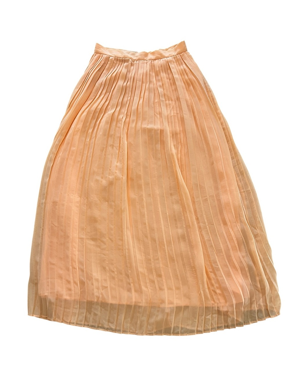 Mango Pleated Maxi Skirt in Peach Feminine Pastel Party Bridal Wedding-4